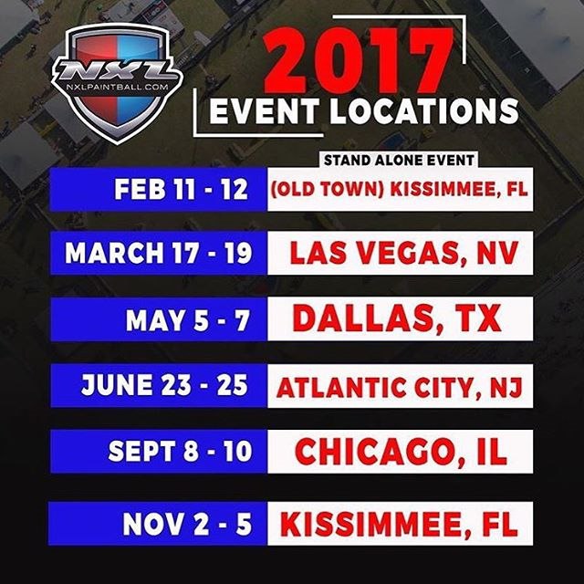 Даты и места проведения американской серии NXL 2017